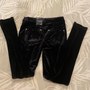 INC Skinny leg velvet black sequin  pants